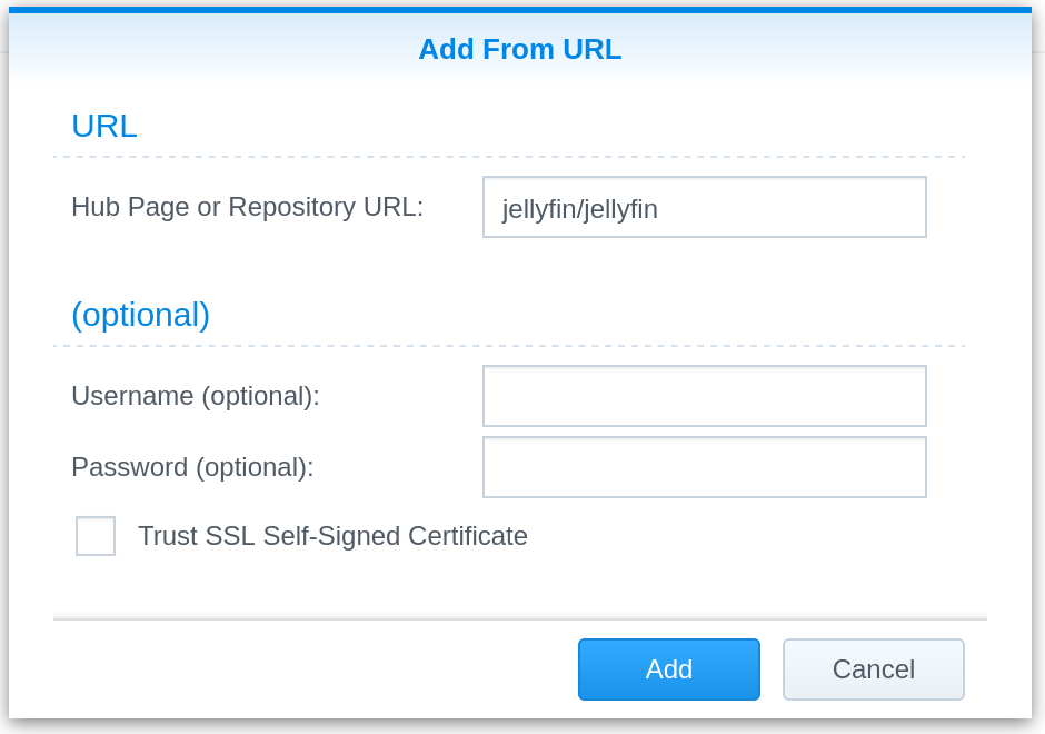 add from url window