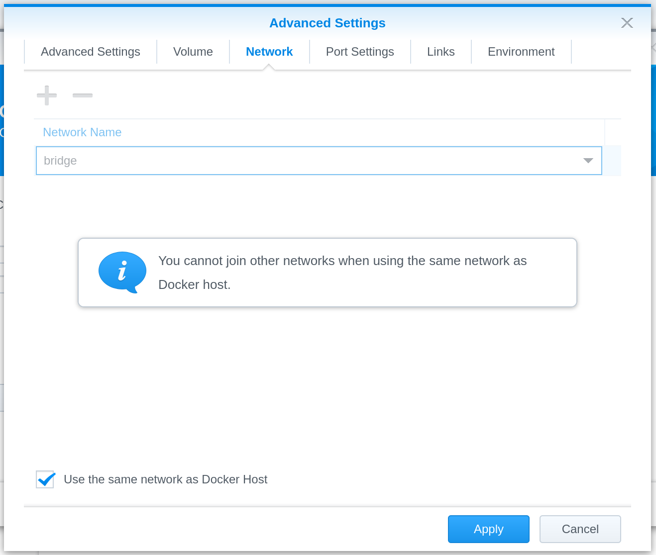 advance settings network tab